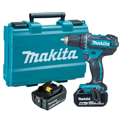 Taladro Atornillador-Percutor MAKITA a Batería y Accesorios
